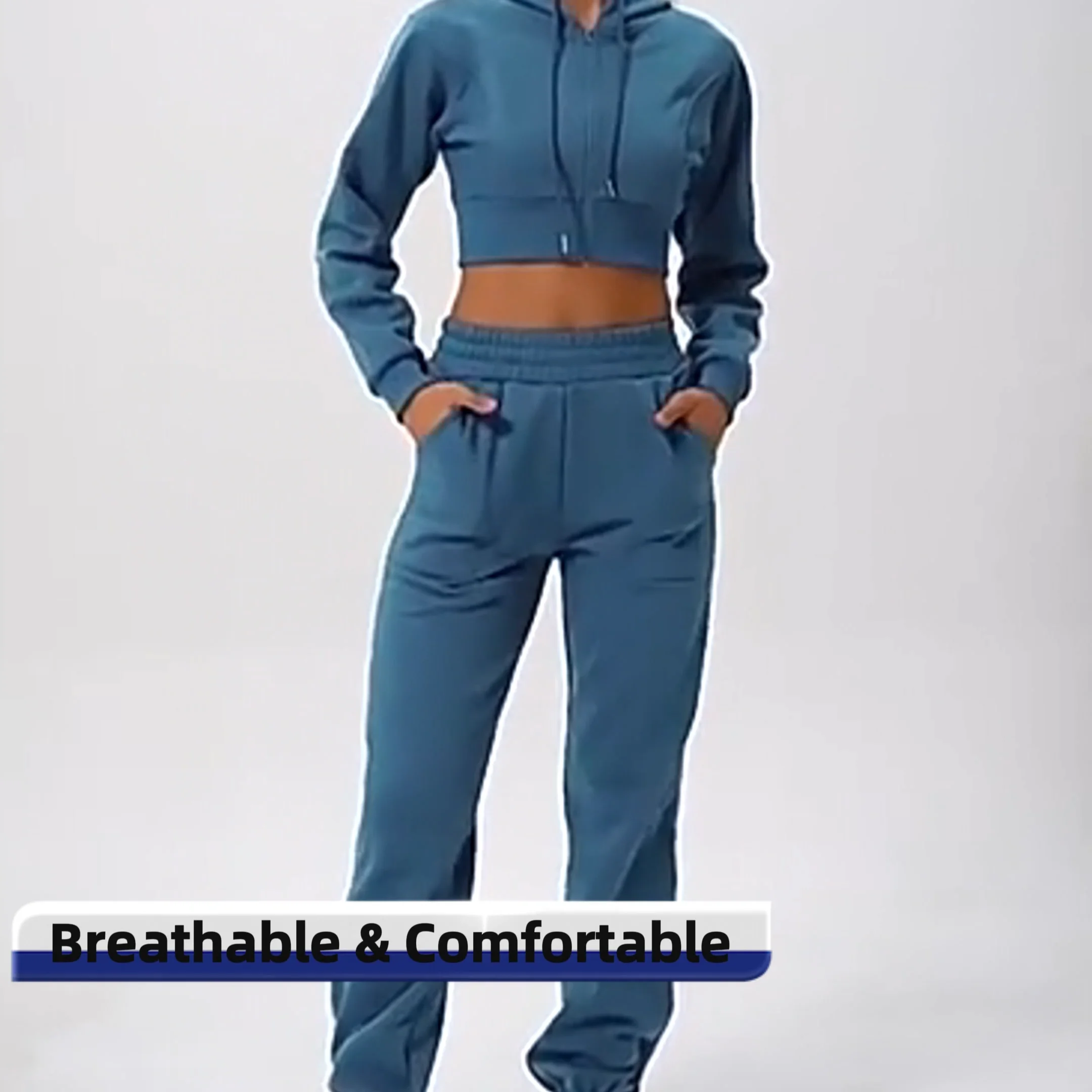 Custom Workout Organic Cotton Women's Hoodies & Sweatshirts Jogger