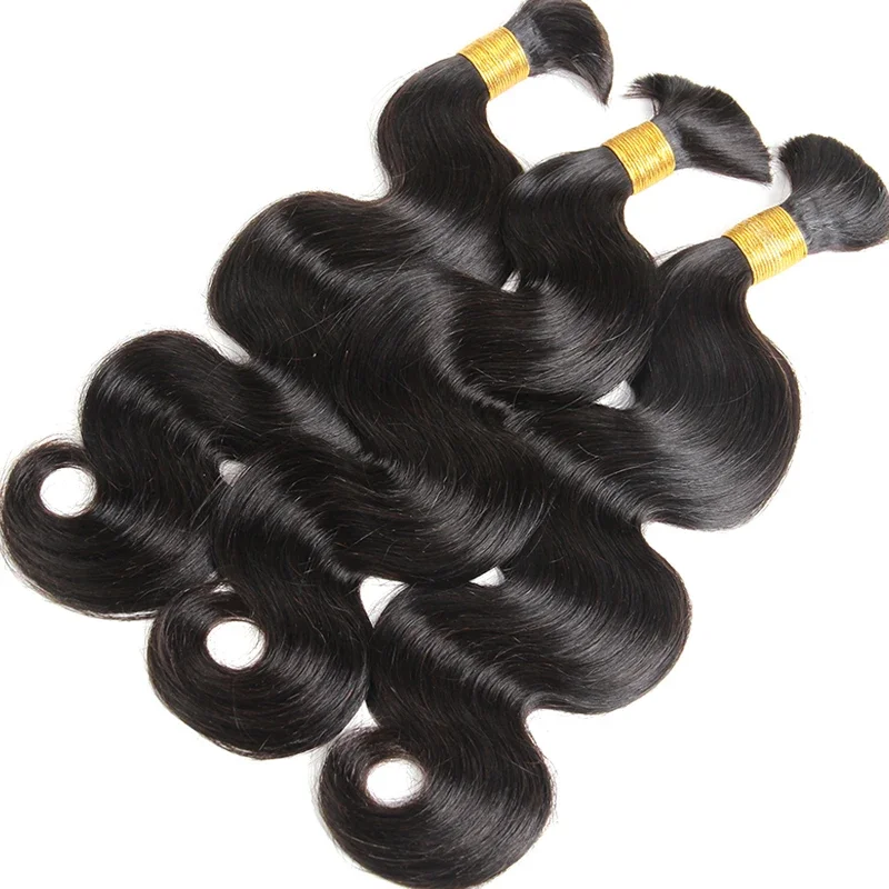 Remy Brazilian Human Hair Body Wave Braiding Bulks For Women 1/3 Bundles_voghion.com