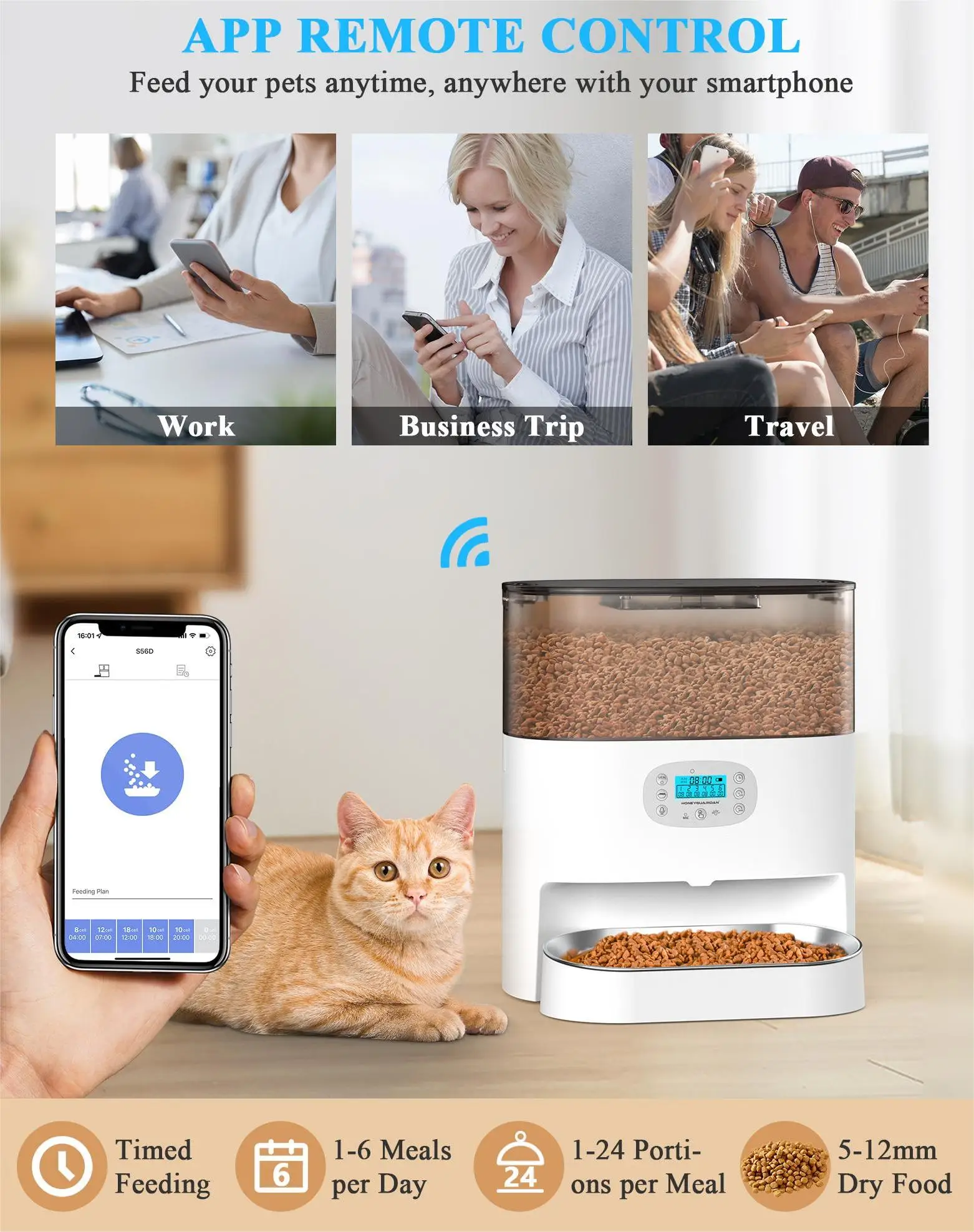 Distributeur Automatique Pour Chat - Gamelle Intelligente 2 En 1 Pour Nourriture Et Eau - Avec Caméra - 3