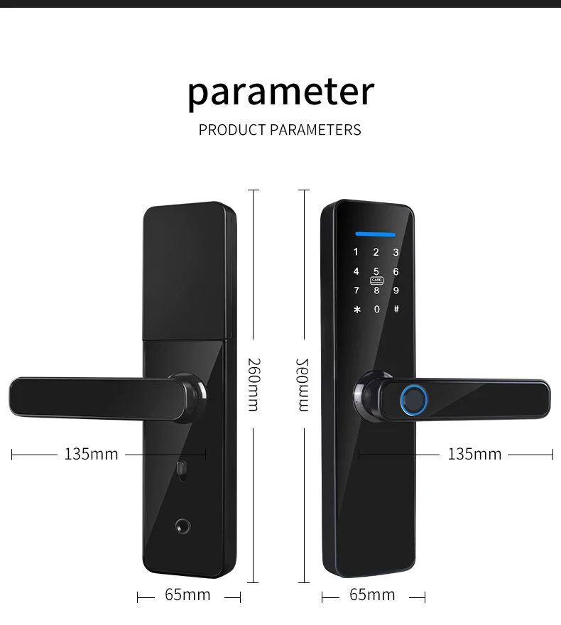 QLEUNG S811 Lock OEM Language LOGO Fingerprint Tuya Smart APP Wifi Door Locks TTlock Password Card  Door Lock