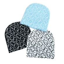 Acrylic Knit Winter Hats Dot Camouflage Pattern Beanies for Women Men Kids Hand Drawn Digital for Travel