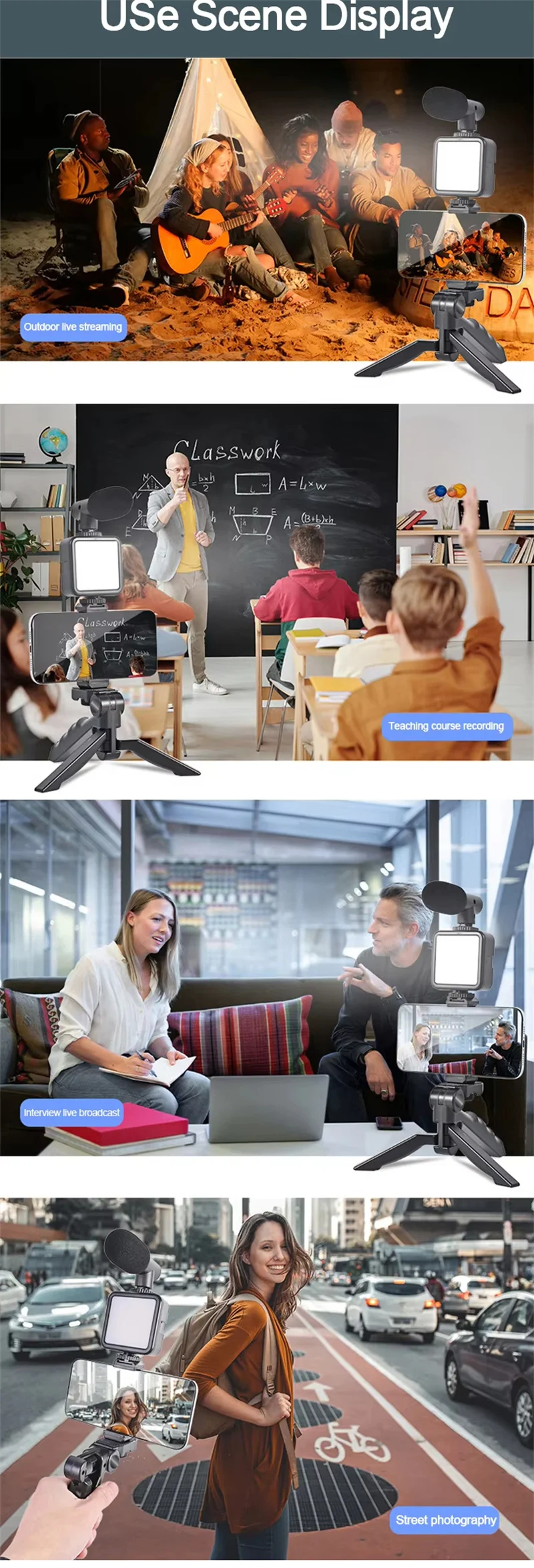 Led Live Video Live Streaming Equipment - LED Video Lights & Tripod Stand