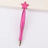 Bolígrafo tipo bala 1.0 - Estrella de cinco puntas rojo rosado con 22 perlas.