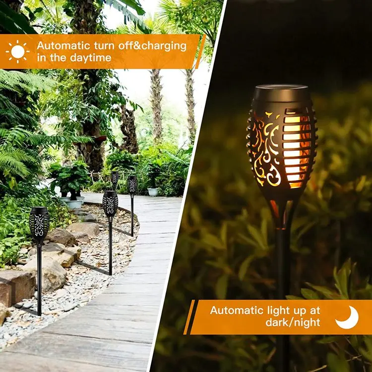 33 Led Flickering Flame Solar Ground Garden Lights Solar Fire Flame