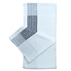 White with navy stripes