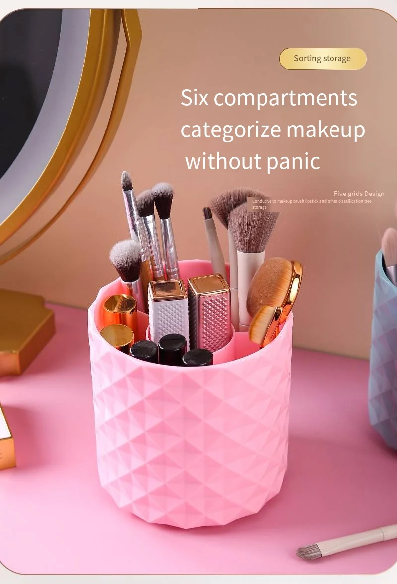 360 Rotating Makeup Brush Holder Portable Desktop Makeup Organizer Cosmetic Storage Box Make up Tools Spinning Pencil Case Pet supplier