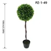 Artificial Green Boxwood Single Ball Spiral Trunk Topiary Tree
