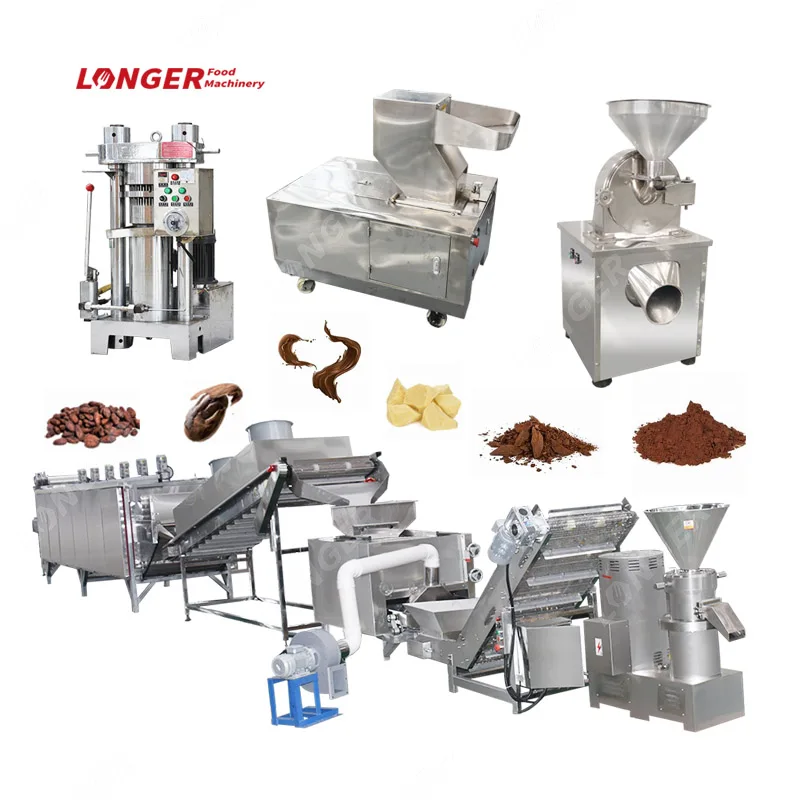Small Cacao Powder Butter Making Machine Plant Cocoa Bean to Chocolate Machine