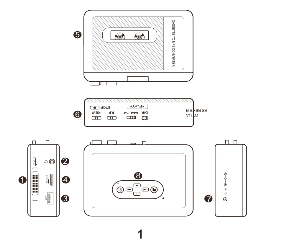 Portable Cassette Player Converter Recorder Convert Walkman Tapes To Digital MP3