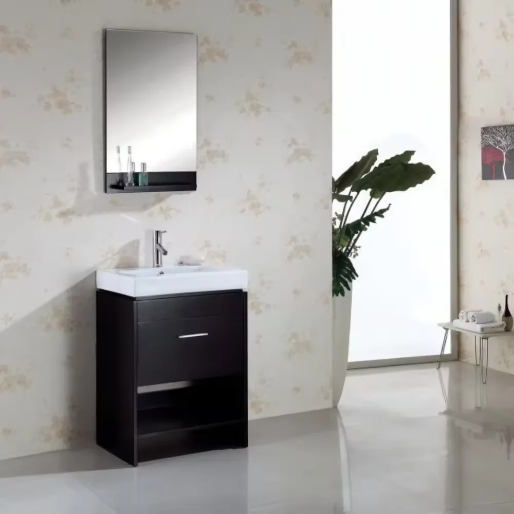 cheaper price simple design  Wall Mount 2 Doors Wash Basin Bathroom Mirror Cabinet Bathroom VanityWith Waterproof Mirror Cabinet