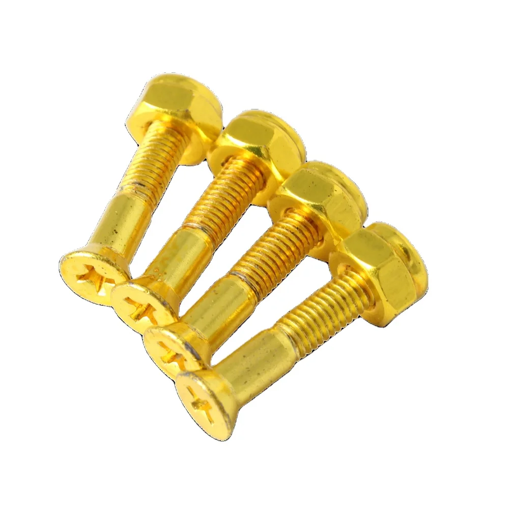 Dadi Kingpin Per Skateboard In Titanio 3/8" Con Fermafiletti Nylock - Hardware USA