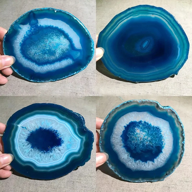 Оптовая продажа, низкая цена, набор разноцветных синих, розовых, белых, черных подставок из натурального золота, агата