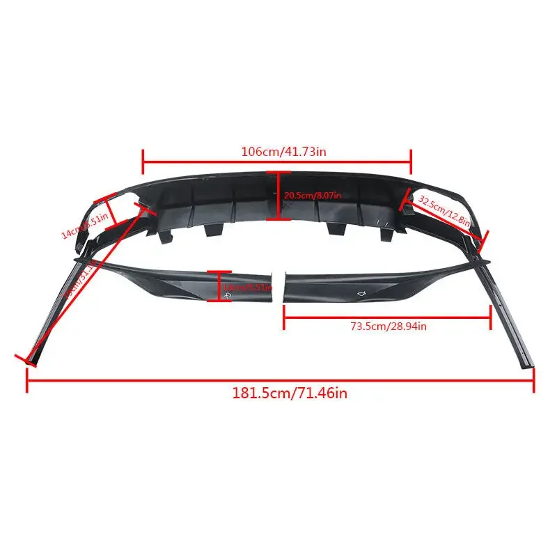 Yofer V2 Style Rear Bumper Diffuser & Apron Spats For Honda Accord 2018-2020 – 10th Gen – Black