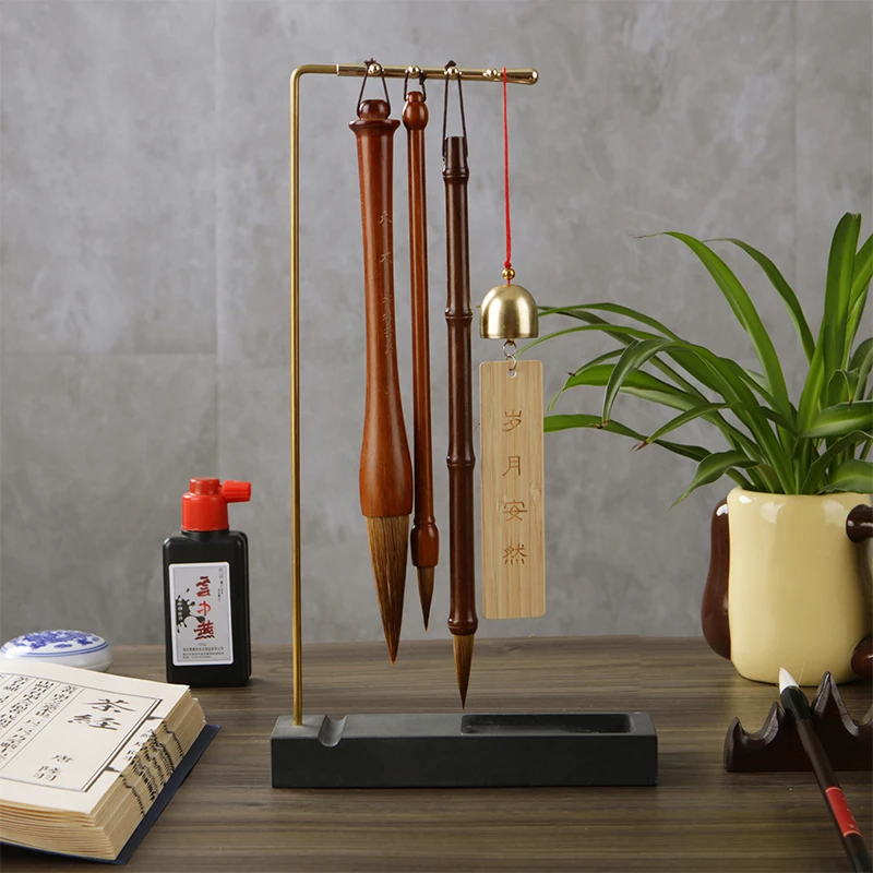 Латунный держатель для кистей каллиграфии с 8 иглами и чернилами