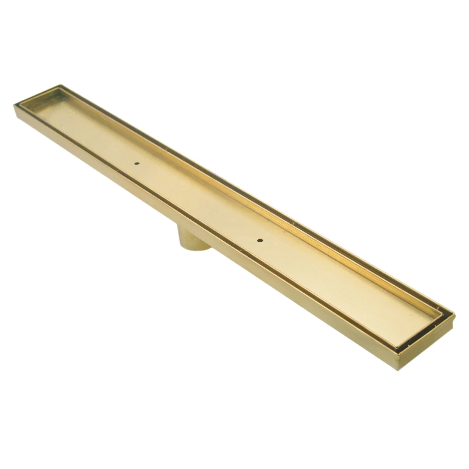 High Quality Watermark Brushed Gold 304 stainless steel 900mm Tile Insert Shower Grate Floor Drain L