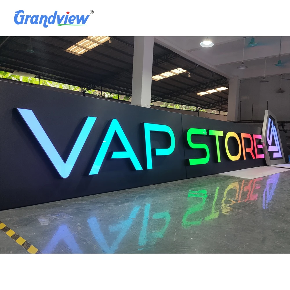 Fast Ship Coffee Shop Bar Brand Custom Metal Acrylic Bright Signage 3D LED Plastic Luminous Character Frontlit Light Letter Sign factory