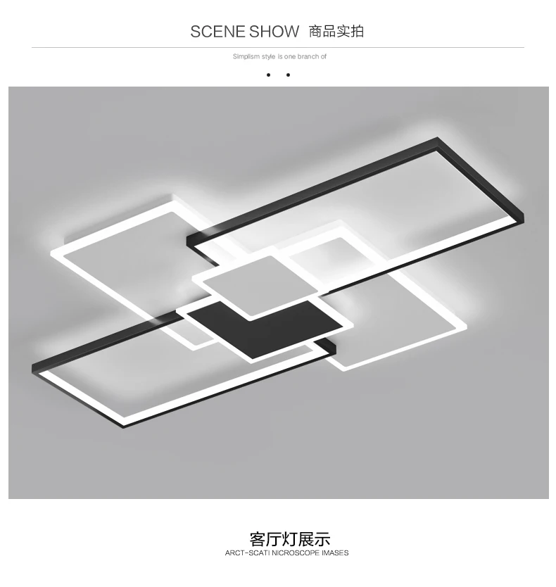 Meerosee LED Simple Rectangle Ceiling Lamp Modern Indoor Retro Lights Vintage for High Ceiling Studio Decoration MD87196