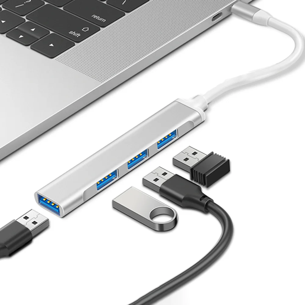 Док-станция Eonline с портом USB Type-C, 3,0, 3,1, 4 порта, мультиразветвитель, адаптер OTG для Lenovo, HUAWEI, Xiaomi, Macbook Pro, 15, Air Pro