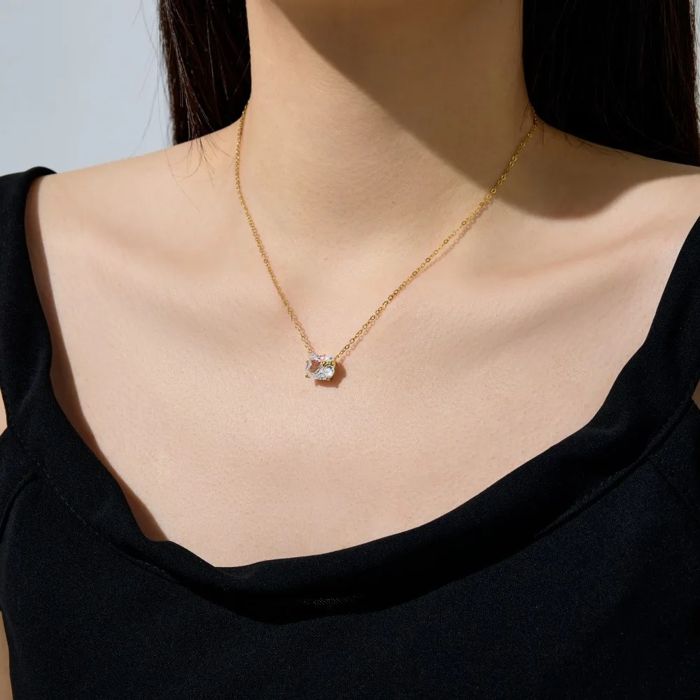 KAKODIY cute and beautifully designed 925 Sterling Silver rhodium plated 18K gold chain 5A zircon small bow cat pendant necklace detail 3
