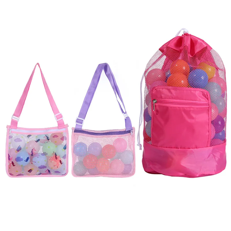 Hot Summer Colorful Kids' Beach Mesh Bag Sea Shell Collecting Mesh Tote ...