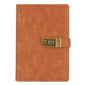 Customized Commemorative Edition A5 PU Leather Journal Good Potential Hardcover Planner Agenda Loose-leaf Word Lock Diary