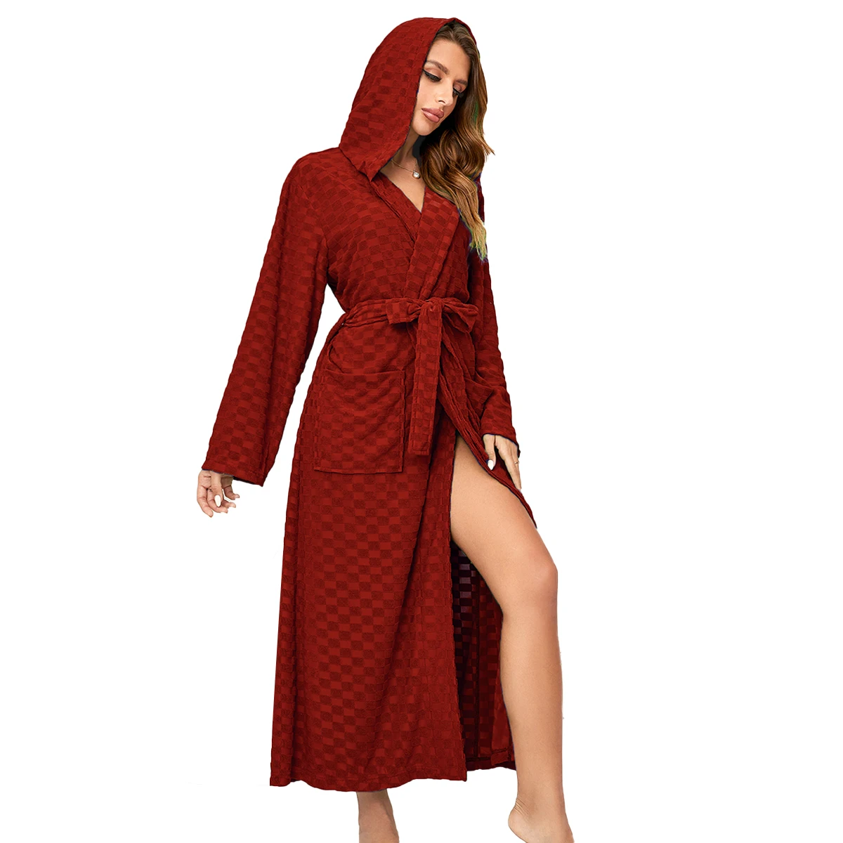 Wholesale Oversize Winter Lovers Luxury Warm Long Cotton Bathrobe With