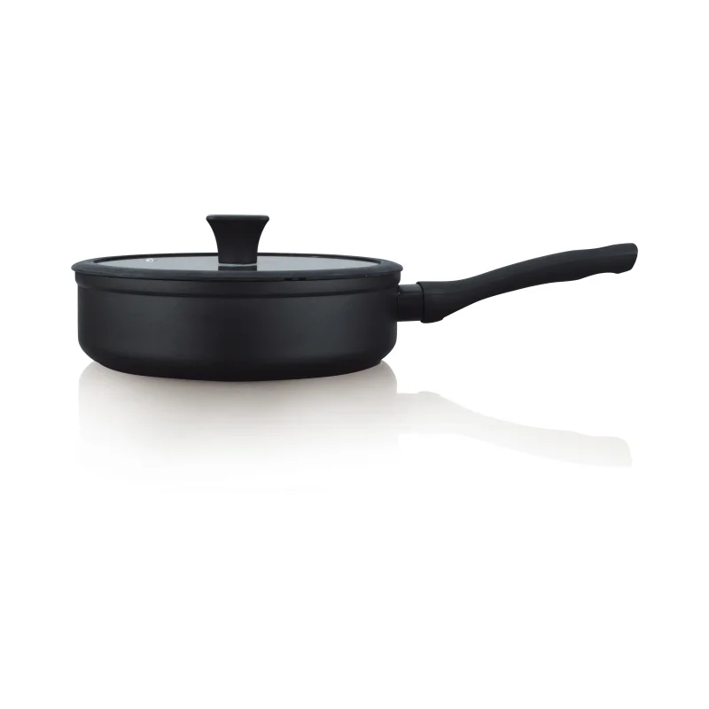 Ucc-Life 24 Deep Frying Pan Non-Stick Aluminum Granite Cookware with Silicone Induction Stove Compatible Metal Cookware