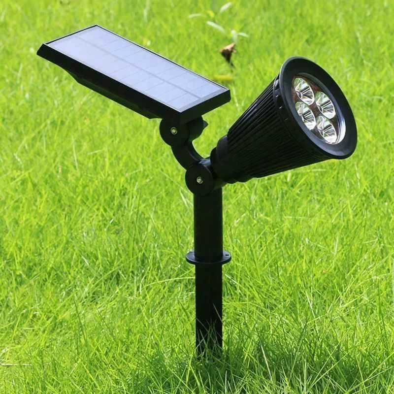 Solar Power Spot Light Outdoor 7LED Garden Lawn Landscape Path Wall Lamp Decor