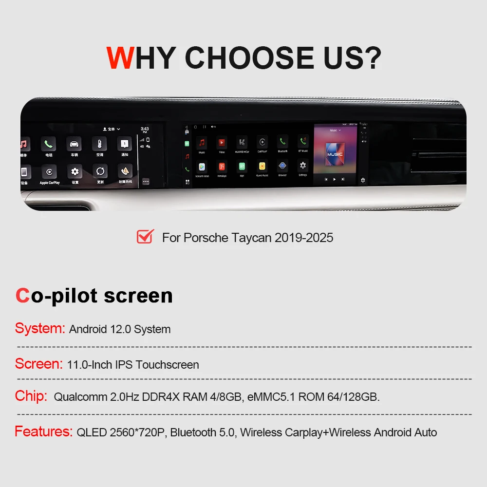 Navihua Android Multimedia System for Porsche Taycan 2019-2025