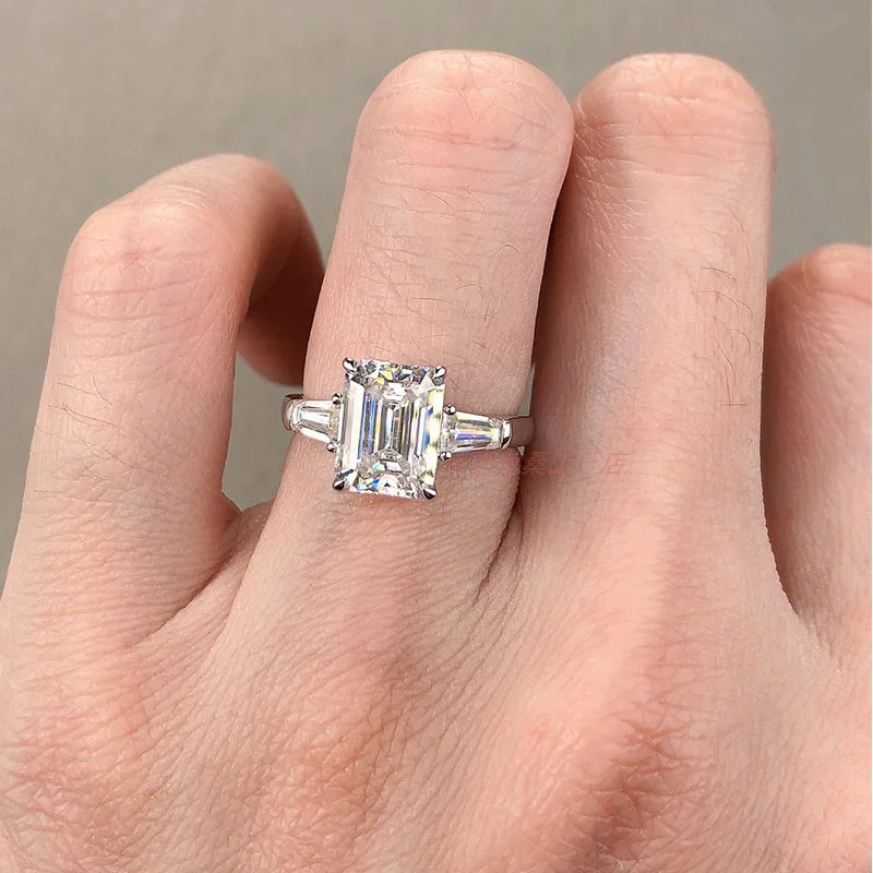 HMOIS GIA certificate wholesale price Emerald cut VVS1 white synthetic loose GH color lab grown moissanite