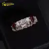 Argento / spinello rosso mix moissanite