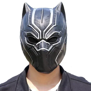 Black Panther Helmet Realistic Halloween Full Headdress Mask Superhero ...