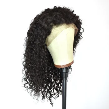 Factory wholesale price Can be dyed bleached and styled Brazilian human hair most popular curly lace frontal wigs