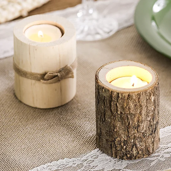 Bamboo Tea Light Candle Holders