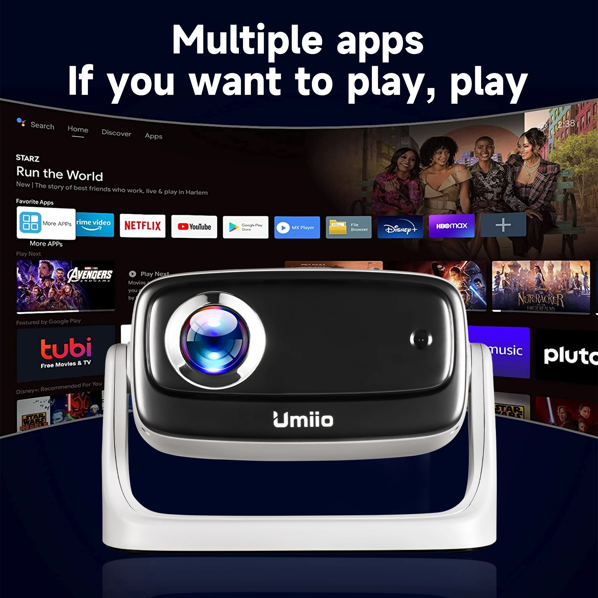 Latest Design Umiio P10 Portable Projector for Video Gaming  4K HD Support Multiple Media Smart Projector With EVA Carry Bag