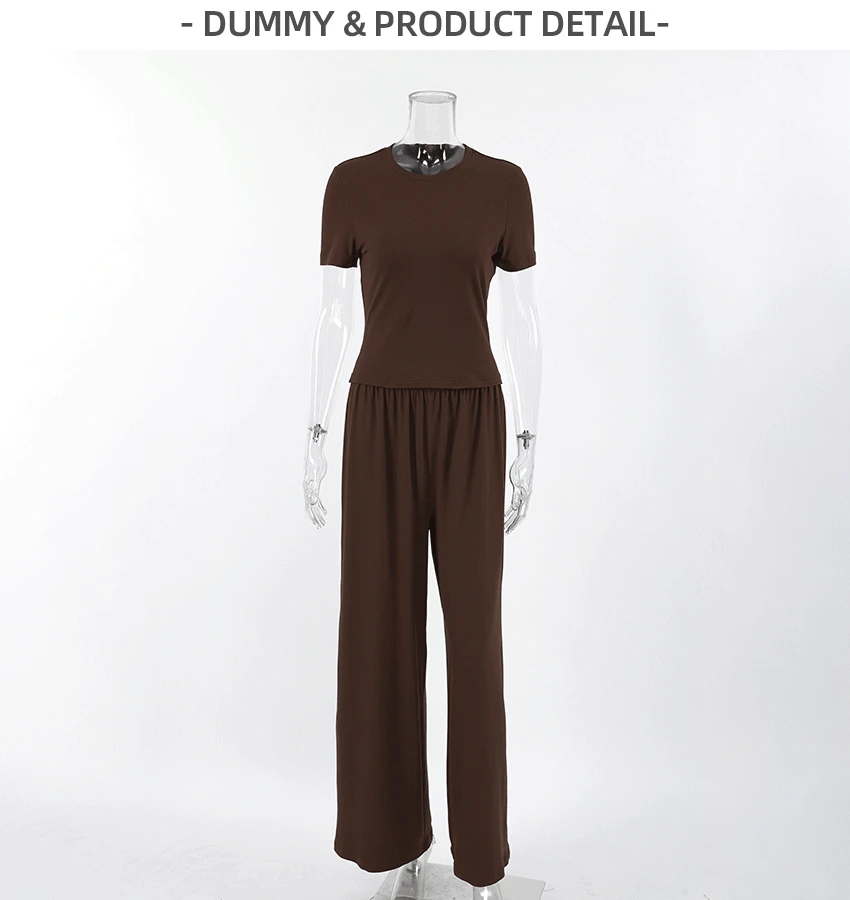 2026 New comfort Soft Short-sleeve Pajama Set with Long Pants, Cross-border Wholesale Two-piece Loungewear Set. — detail