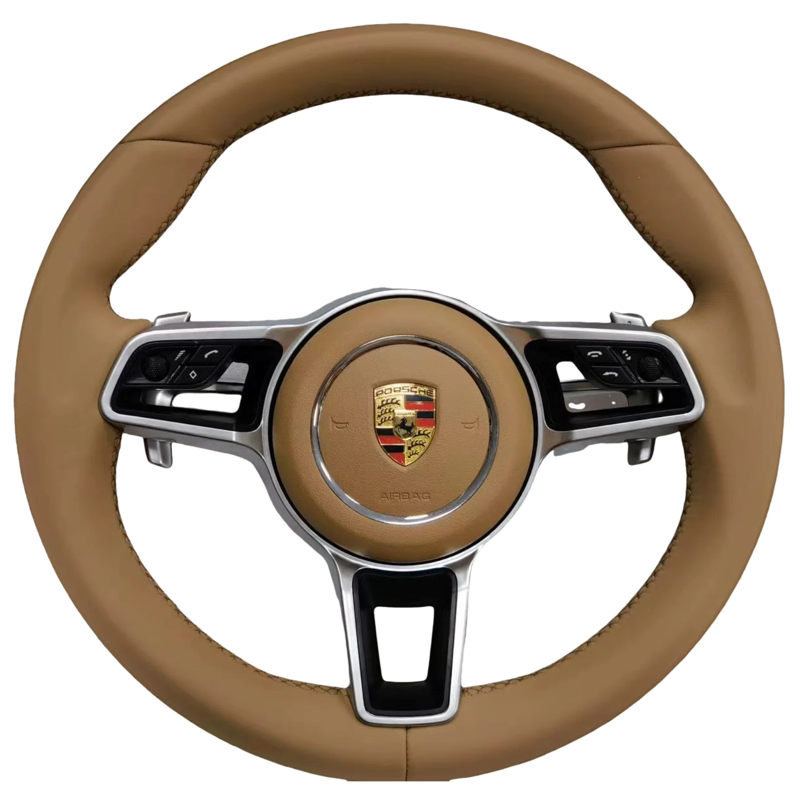 Leather Steering Wheel Upgrade For Porsche Panamera Macan Cayenne