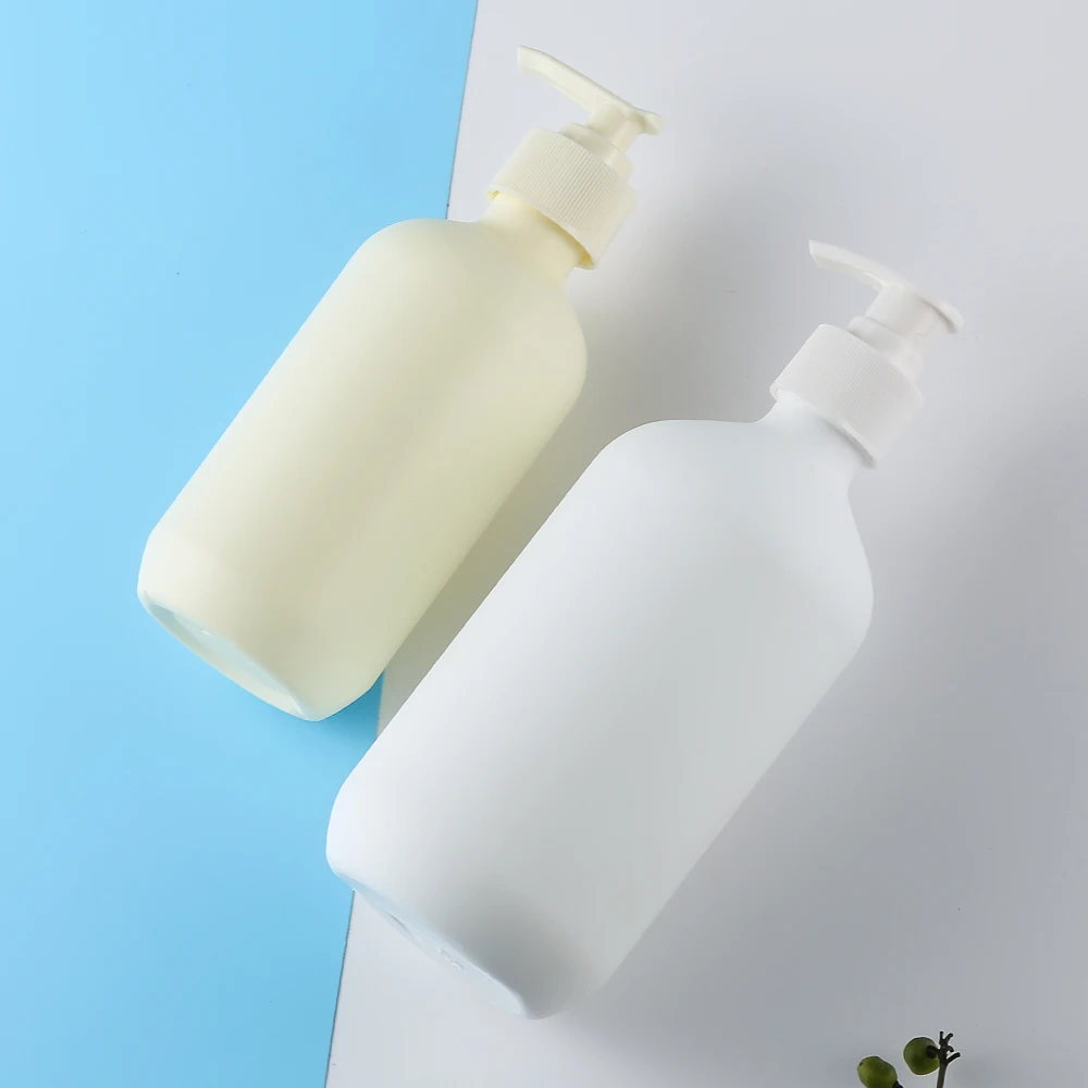Custom Labels Printing 500ml HDPE Boston White Plastic Pump Empty Shampoo Bottles for Hair Conditioner