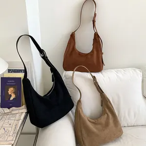 Manufacturer Custom Ladies New Large Totebag Logo Suede Tote Bag Women'S Shoulder Bags Ladies