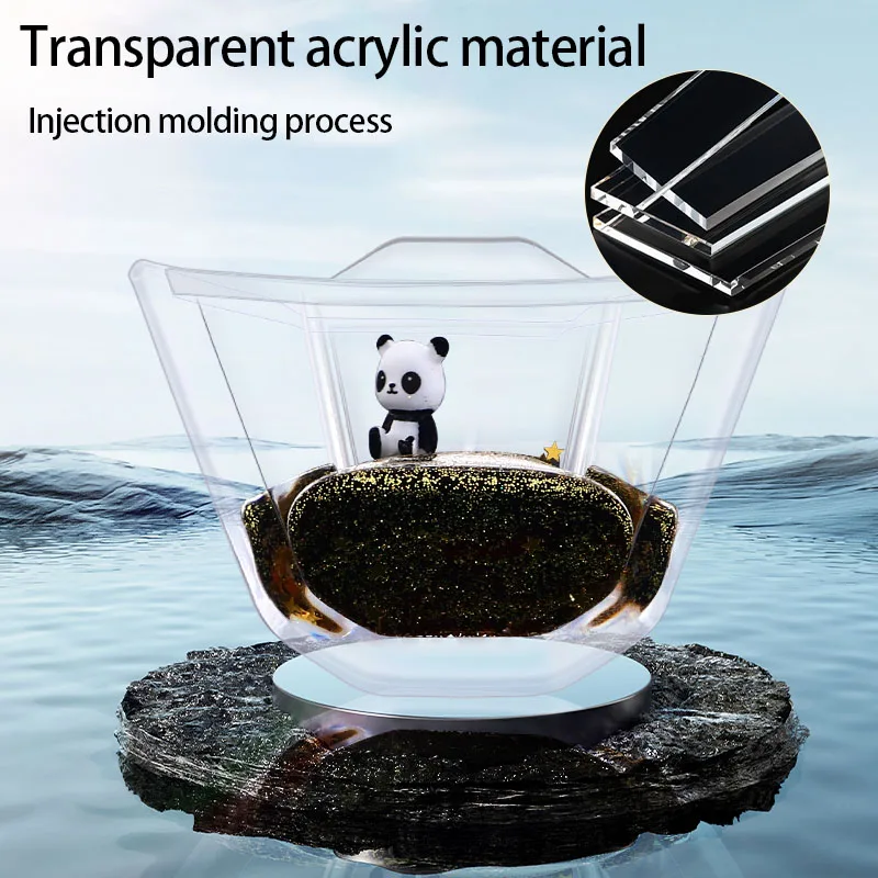 Cute Car Interior Kits Transparent Liquid Sequins Floating Doll Acrylic Shell for Volkswagen