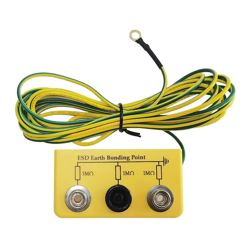 yellow 3 pin anti-static EBP Plug/1M Resistor Anti-static Earth Bonding Point Plug/ESD EU Plug