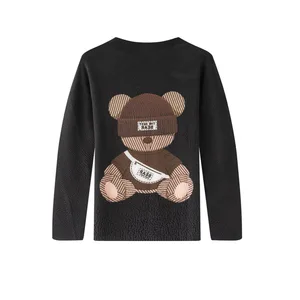 Miyake Polyester Pleated Printed Round Neck Long-sleeved T-Shirt Spring New Loose Slimming Casual Commuter Top