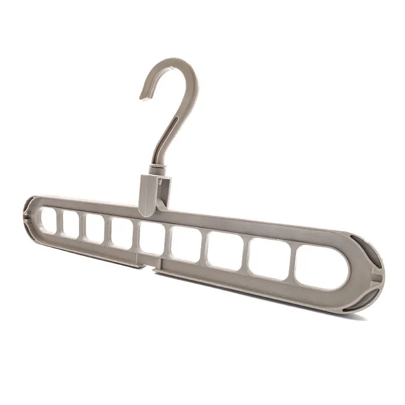 Multifunctional Wardrobe Space Saving Rotatable Hanger 9 Holes Foldable Plastic Hangers