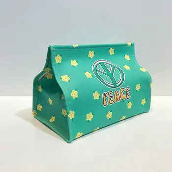 Cute Cartoon Leather Tissue Box Cover Custom Design High Quality Suction Base for Living Room Car Home Office Use