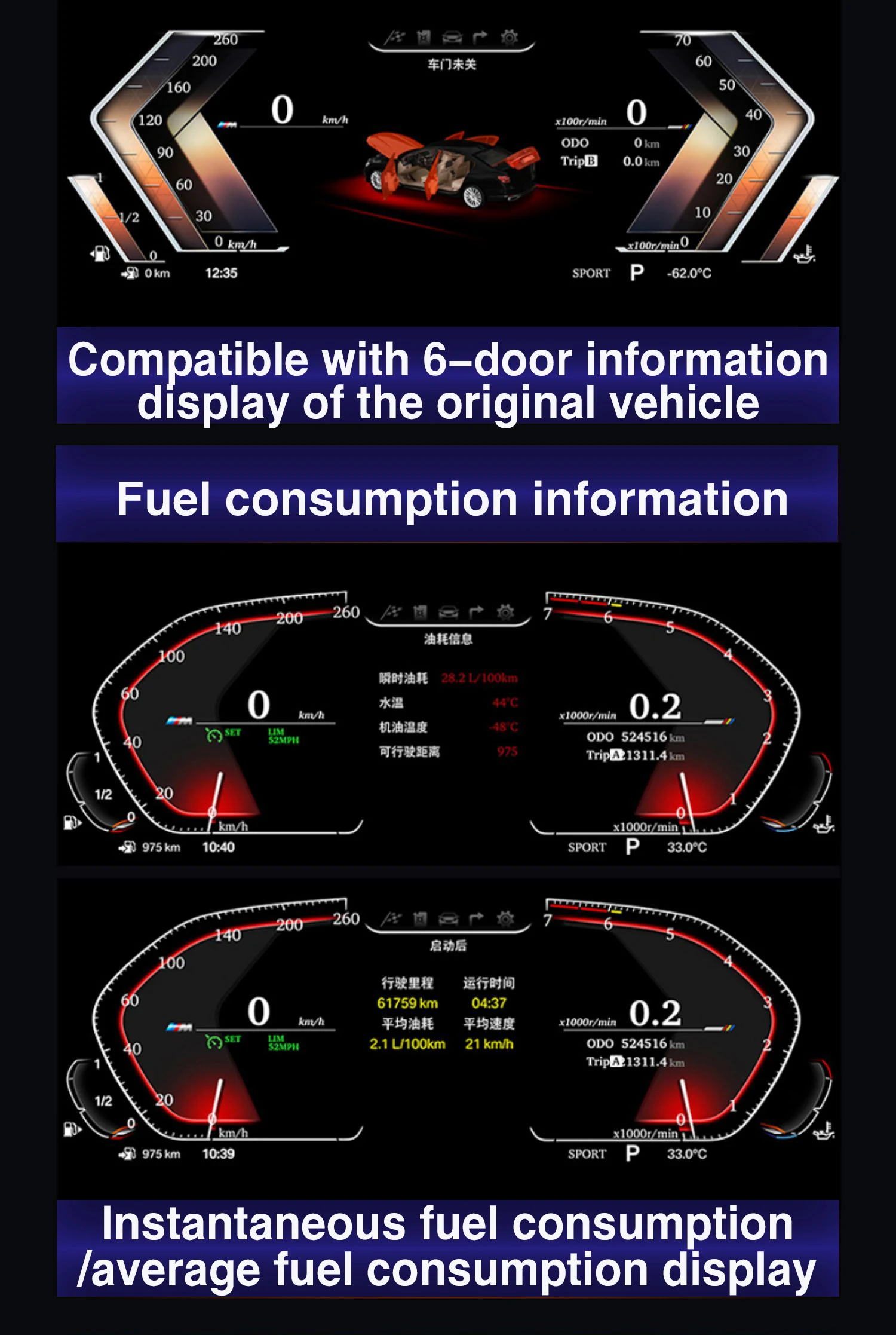 Hxhy Latest Original Car Digital Cluster Instrument Speedometer For Bmw
