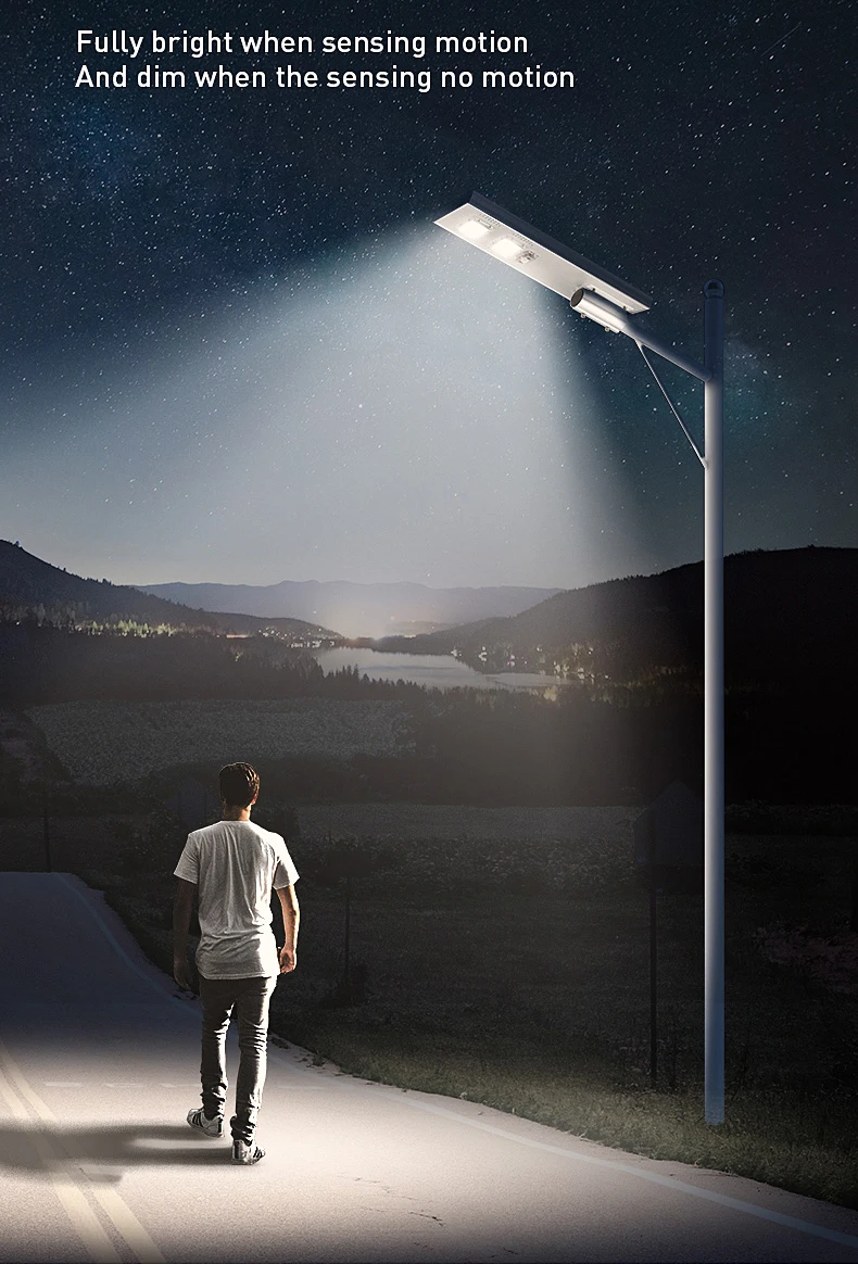 LED Light Source All In One Solar Lamp With Aluminum Alloy IP65 6000K Light Control