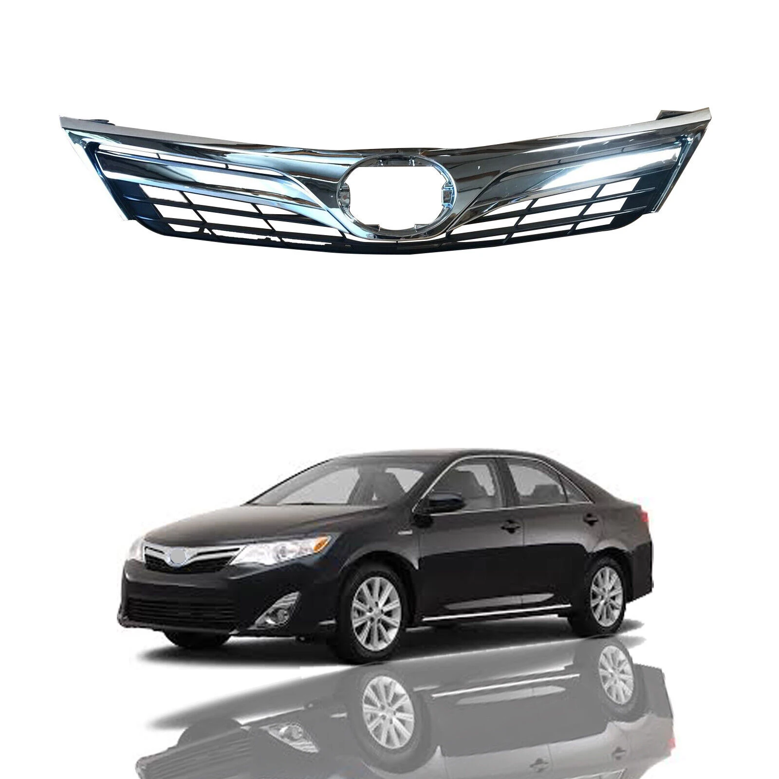 Front Upper Bumper Grill Grille Replacement for Toyota Camry L LE XLE 2012 2013 2014