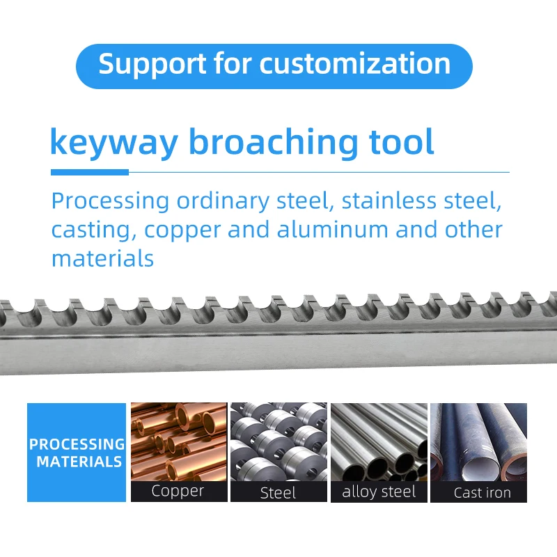 Factory Customized Classic Pull Type Round Broach Tools Advanced Heat Treatment Broach Tools Internal Spline Broach