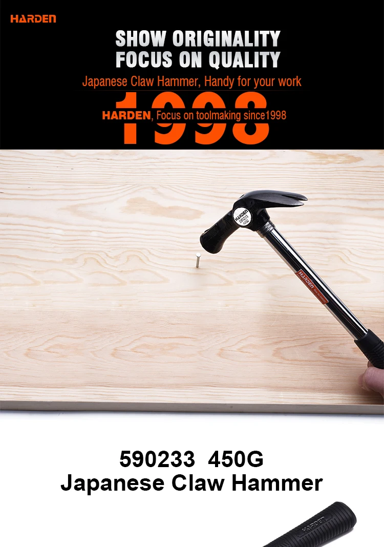 New Arrival 300G Claw Hammer With Fiberglass Tubular Handle Steel