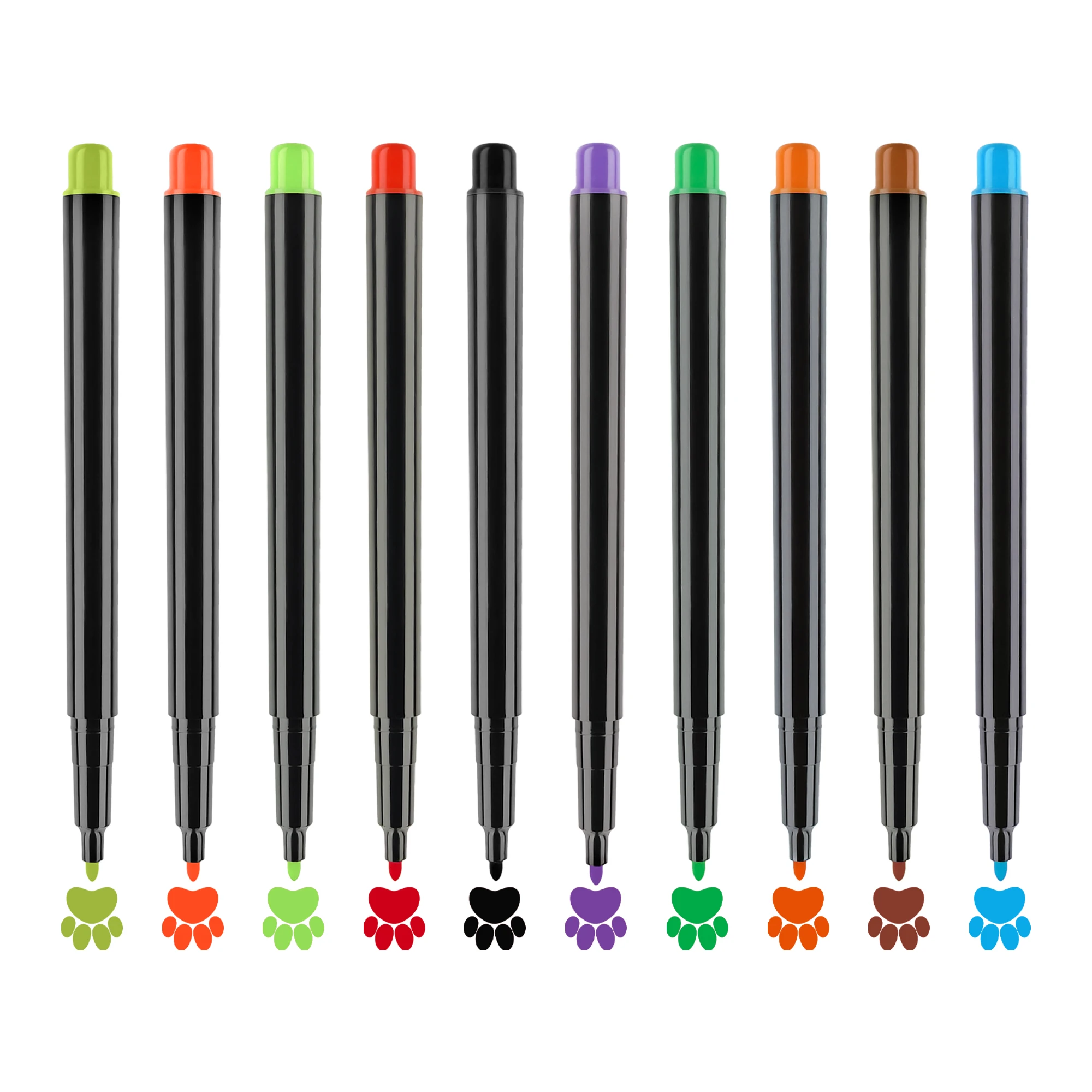 10 Assorted Color Permanent Fabric Markers Art Pen For Clothes & T